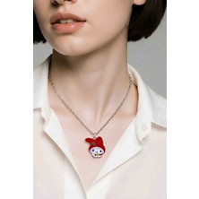 BBS My Melody Figürlü Kırmızı Kapüşonlu Karakter Altın Renk Zincir Kolye