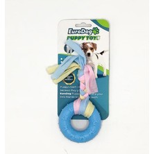 Euro Dog Puppy Ufak Halka Diş Kaşıma Köpek Oyuncağı Mavi 16 cm