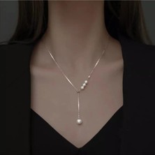 İpar Aksesuar Silver Gümüş Kaplama Kararması Olmaz Incili Kolye