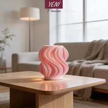 Nazze Creamo Pembe Masa Lambası Modern Abajur