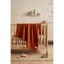 Maison Routine 4 Katlı Müslin Bebek Battaniyesi Çok Amaçlı Bebek Örtüsü %100 Pamuk 120X120 cm Kiremit - Nuvola