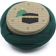 Sarıkhane Hac Umre Sarığı – Yeşil Kumaş – Yeşil Takke – Çapraz Sarım – Mekke-Medine – 7 Metre