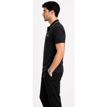 Lacoste Polo Yaka Siyah Regular Fit