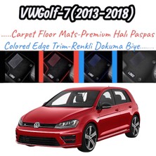 Ototurco Automotive Vw Golf 7 (2013-2018)UYUMLU Renkli Kenar-Silikon Topukluklu Premium Velur Halı Paspas