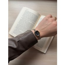 Rubsey Retro Minimal Metal Kordon Vintage Kadın Kol Saati Içi Lacivert