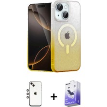 Pileli Store Pilelistore™ iPhone 14 Kılıf Eksen Minimal Özel Seri - Siyah Bilvis 5in1 5d Magic Hayalet Cam Ekran Koruyucu + Shine Kamera Lens - Gı