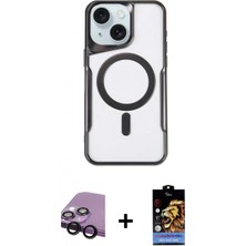 Pileli Store Pilelistore™ iPhone 14 Kılıf Yadigar Klasik Özel Seri - Siyah Buffer Hayalet Cam Ekran Koruyucu + Raze Metal Kamera Lens - Sh