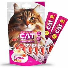 Eurogold Cat Ton Balığı ve Yengeç Aromalı Sıvı Kedi Ödülü 5X15GR
