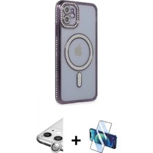 Pileli Store Pilelistore™ iPhone 11 Kılıf Zirve Doku Prime - Siyah 3D Antistatik Cam Ekran Koruyucu + Raze Metal Kamera Lens - Gs