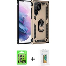 Pileli Store Pilelistore™ Galaxy S23 Ultra Kılıf Ahenk Klasik Koleksiyonu - Şeffaf Polymer Nano Ekran Koruyucu + Raze Metal Kamera Lens - La