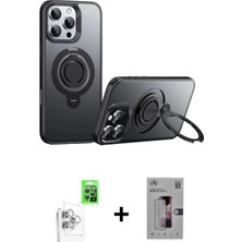 Pileli Store Pilelistore™ iPhone 16 Pro Max Kılıf Zirve Çizgi Prime - Siyah Bilvis 3D Mat Cam Ekran Koruyucu + Raze Metal Kamera Lens - Bz