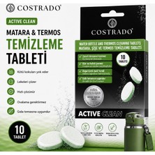 Costrado Active Clean Matara & Termos Temizleme Tableti 10’lu | Koku Giderici, Leke Çözücü, Hızlı Temizlik