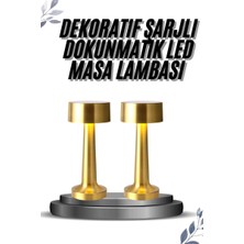 Renas Store Kablosuz Renkli Masa Gece Lambası Altın Rengi Dokunmatik LED Lamba
