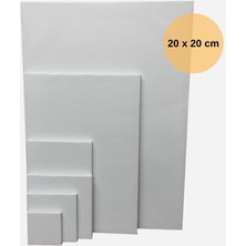 20X20 cm Boş Tuval | 240 gr Tuval Bezi | 2 cm Şase | Arkadan Zımbalı