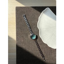 Rubsey Retro Minimal Metal Kordon Vintage Kadın Kol Saati Mavi