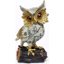 EkoAlışverişDünyam Dolar Baskılı Özel Tasarım Polyester Baykuş - 17X10 cm