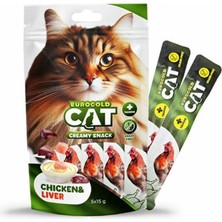 Eurogold Cat  Tavuk ve Ciğerli Sıvı Kedi Ödülü 5X15GR