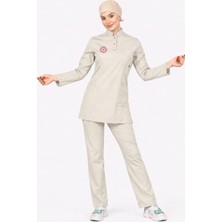 Başaran Uniforma Likralı Tıbbi Sekreter Forması (Moth) Tesettür Takım