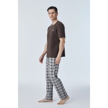 Pijadore 2115  Kısa Kollu Üç Düğmeli Erkek Pijama Takım