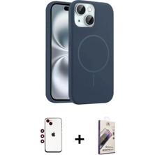Pileli Store Pilelistore™ iPhone 14 Kılıf Yankı Form Serisi - Siyah Bilvis 3D Mat Cam Ekran Koruyucu + Shine Kamera Lens - Kı
