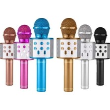 EkoAlışverişDünyam Wireless Mikrofon Karaoke - Hoparlör USB Şarjlı USB - Tf - Aux Renkli Krom Kaplama PİL:800MAH - Dc 5V Bls-25 (5510)