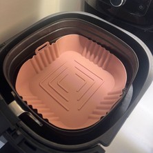 EkoAlışverişDünyam Renkli Isıya Dayanıklı Yıkanılabilir Silikon Fırın ve Airfryer Kare Model Pişirme Matı 20 cm (5510)