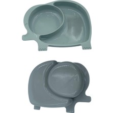 EkoAlışverişDünyam Bebek ve Çocuk Için Sevimli Fil Model Desenli Yemek Bebek Mama Kabı Bölmeli Tabak (5510)