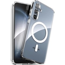 Deppo Trend Samsung Galaxy S23 Fe Uyumlu Kılıf Kamera Çıkıntılı Şeffaf Magsafe Kablosuz Şarj Destekli Kapak