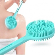 EkoAlışverişDünyam Çift Taraflı Silikon Uzun Saplı Banyo Fırçası
