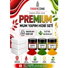 Fabrikone Premium Mum Yapım Hobi Seti - Parafin Wax 500 gr - 3'lü Toz Mum Boyası Seti - Kırmızı, Yeşil, Sarı BKFABPW5003KYSR