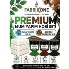 Fabrikone Premium Mum Yapım Hobi Seti - Parafin Wax 500 gr - 3'lü Toz Mum Boyası Seti - Yeşil, Kahverengi, Siyah BKFABPW5003YKHS
