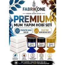 Fabrikone Premium Mum Yapım Hobi Seti - Parafin Wax 500 gr - 3'lü Toz Mum Boyası Seti - Mavi, Kahverengi, Sarı BKFABPW5003MKHSR