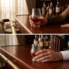 2'li Kristal Cam Viski Tadım Bardağı Seti - Glencairn Tarzı Premium Degüstasyon Kadehi