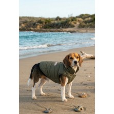 Zendog Haki Yeşil Şişme Köpek Yeleği - Su Geçirmez Rüzgar Kesici Outdoor Köpek Montu