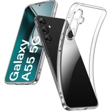 Deppo Trend Samsung Galaxy A55 Uyumlu Kılıf 3D Kamera Koruma Darbe Önleyici Şeffaf Esnek Renksiz Silikon Kapak