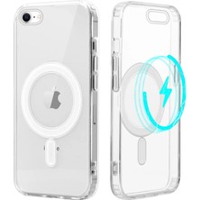 Deppo Trend iPhone 7 Uyumlu Kılıf Kamera Çıkıntılı Şeffaf Magsafe Kablosuz Şarj Destekli Kapak