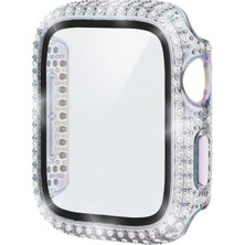 Deppo Trend Apple Watch 40MM/SE 40MM Uyumlu Kılıf Ekran ve Kasa Koruyucu Parlak Büyük Taşlı Watch Kasa Koruma