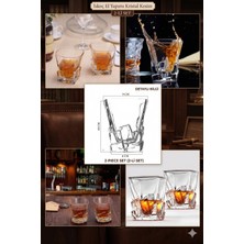 2 Adet Premium Kristal Kesim Viski Bardağı - 300 ml El Yapımı Bourbon ve Kokteyl Kadehi