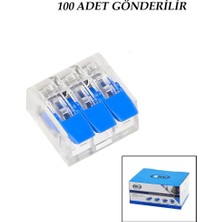 EkoAlışverişDünyam 100 Adet 3 Lü 2x2.5 Kablo Geçmeli Mandallı Buat Klemensi (5510)