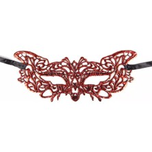 EkoAlışverişDünyam Kırmızı Dantel Masquerade Maskesi 9 No (5510)