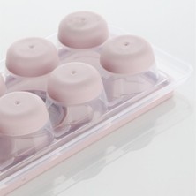 EkoAlışverişDünyam 12LI Kapaklı Yapışmaz Silikon Tabanlı Plastik Küp Buz Kalıbı (5510)