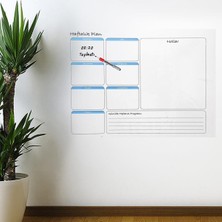 EkoAlışverişDünyam Haftalık Planlayıcı Manyetik Duvar Stickerı Takvim 70 cm x 56 cm (5510)