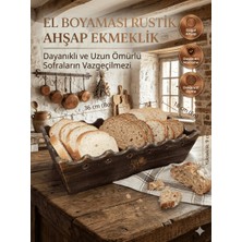 Art By Aslı El Boyaması Rustik Ahşap Ekmeklik - Dekoratif Sofra ve Mutfak Düzenleyici - Premium Doğal Ahşap Kutu (36 Cm)