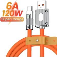 Deppo Trend USB To Type-C 120W 6A Turbo Hızlı Şarj ve Data Kablosu Samsung Xiaomi Android Uyumlu Esnek Kopmaz
