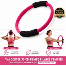 Neler Geldi Neler 35 cm Pilates Çemberi Sünger - Fuşya - Egzersiz Direnç Çemberi Yoga Fitness Ev Spor Aleti