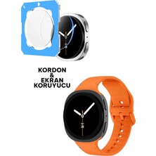 Deppo Trend Samsung Galaxy Watch 8 40MM Uyumlu Silikon Kordon ve Kolay Kurulum Aparatlı Cam Ekran Koruyucu