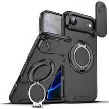 Deppo Trend iPhone 17 Air Uyumlu Kılıf Kamera Korumalı Sürgülü 360 Dönebilen Magsafe Stand Renkli Tank Kapak