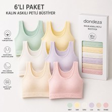 Dondeza Genç Kız 6'lı Pedli Kalın Askı Düz Ilk Sütyen Büstiyer