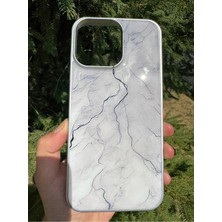 Deppo Trend iPhone 14 Pro Max Uyumlu Kılıf Parlak Mermer Desenli Kamera Kenar Koruyuculu Arka Kapak