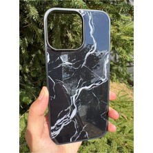 Deppo Trend iPhone 16 Pro Max Uyumlu Kılıf Parlak Mermer Desenli Kamera Kenar Koruyuculu Arka Kapak